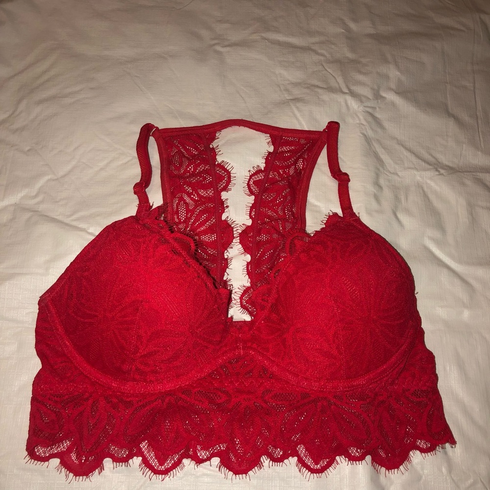 Pink Victoria Secret red bra small